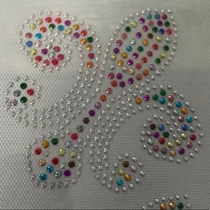 8 Fleur Di Lis Iron On Rhinestuds Multicolor